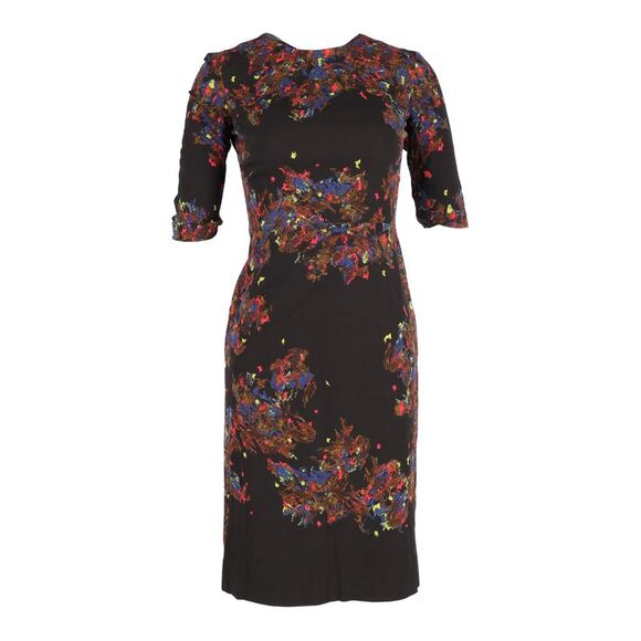 Erdem Splattered Print Dress in Multicolor Cotton